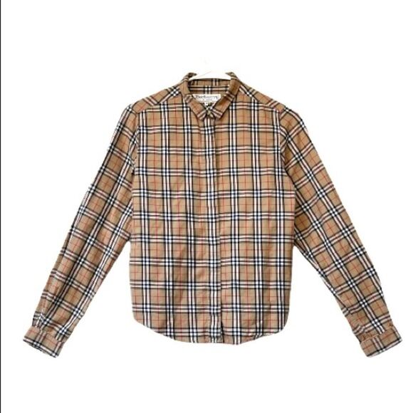 Burberry Blouse Button-Down Collar Vintage Check Shirt 10 New NWOT - Picture 7 of 11